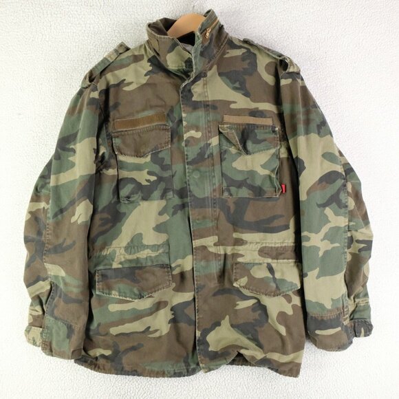 Rothco Field Jacket Mens Small Green Woodland Camo Heavyweight Full Zip Army - Picture 1 of 11